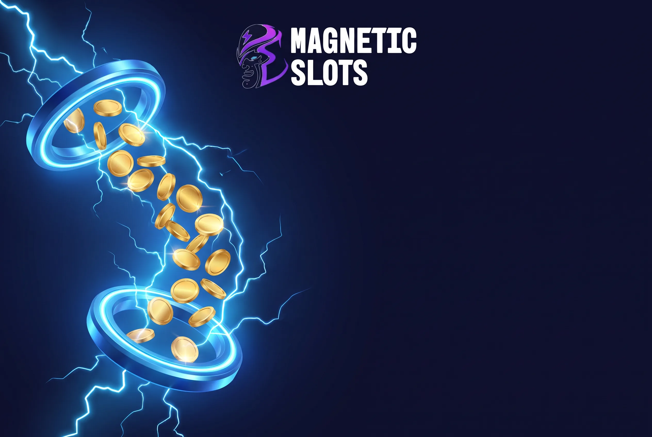 Złote monety między świetlnymi pierścieniami Magnetic Slots